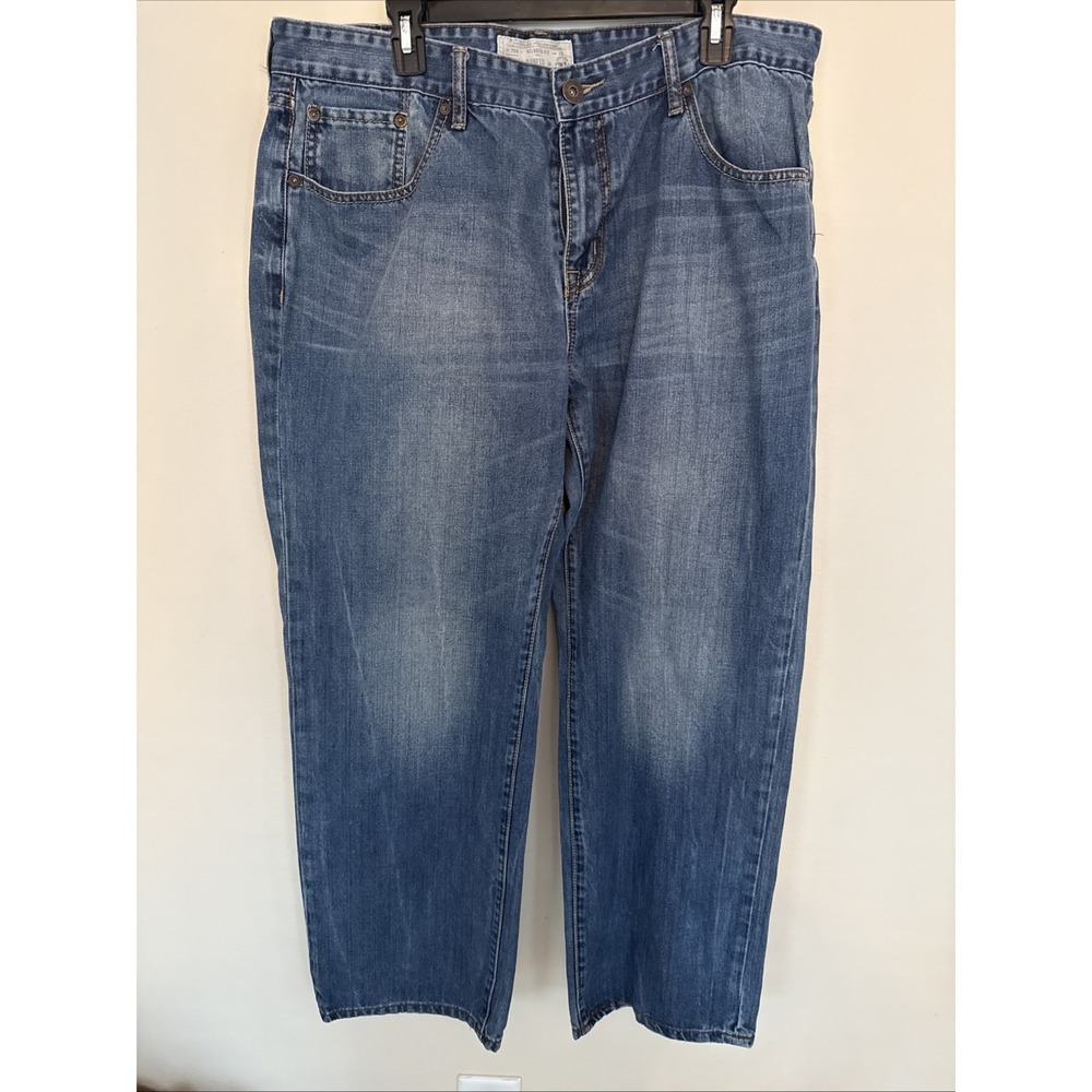 Ecko Unltd Mens Relaxed Straight Leg Jeans Faded Denim 38x32 Streetwear Y2Kâ